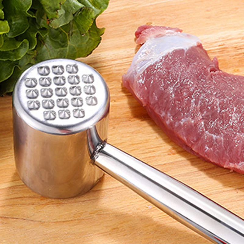 New Professional Stainless Steel Mallet Tenderize Meat Hammer Double