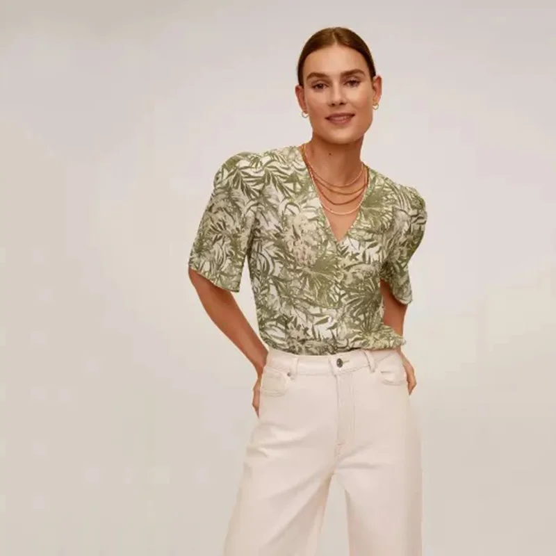 ZA 2020 Summer Square Collar Floral Print Top Women Fashion Short Sleeve Blouses Ladies Vantage Casual Sexy Shirt Blusas Femme | Женская
