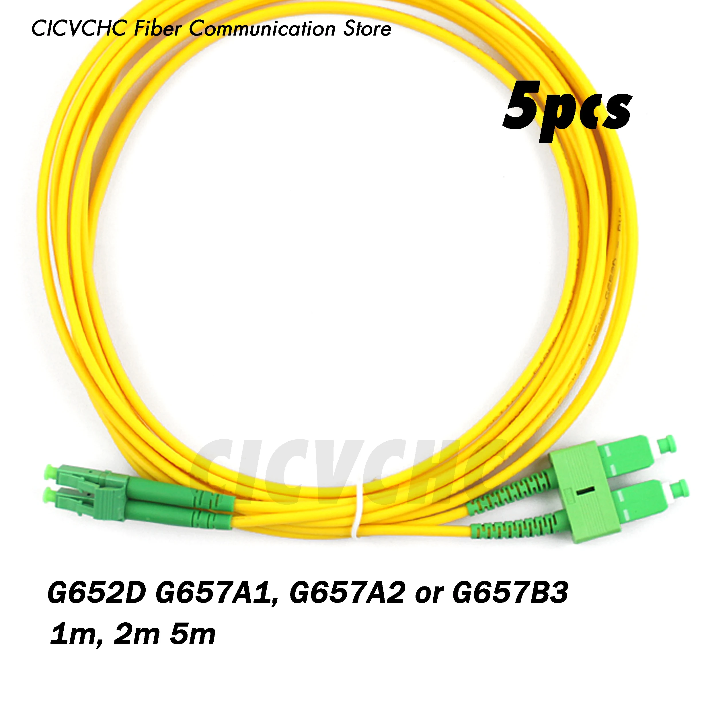 5 шт. кабель Zipcord с дуплексным SC/APC зажимом-LC/APC зажимом-SM 3 0 мм кабель-1 м 2 или