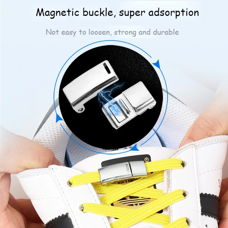 2021 New Lock Shoelaces Elastic No tie Shoe laces Sneakers Shoelace Flat Kids Adult