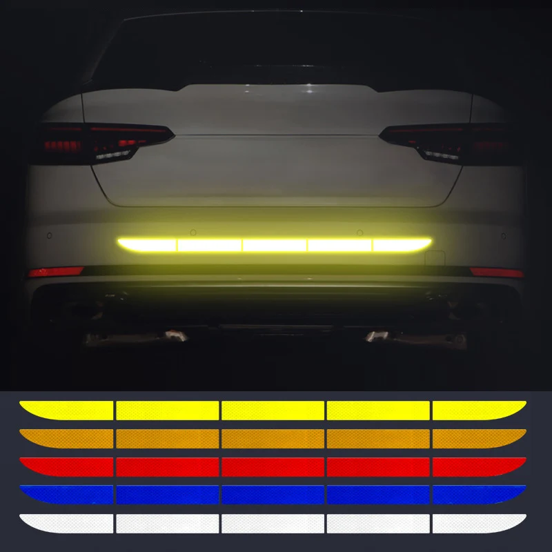 

4 Colors Car Reflective Sticker Trunk Warning Sticker Strip Nano Tape Strip Auto Decorations For Driving Safety