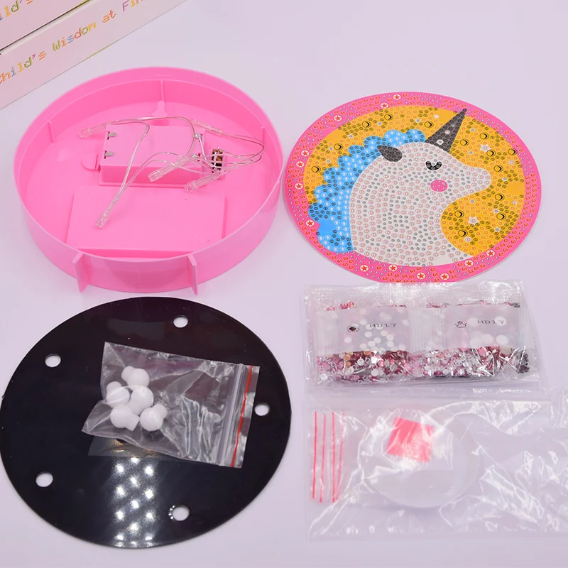 

Full Drill Diamond Painting Lamp LED Light Craft Decor Diamond Embroidery Children's DIY Cartoon Christmas Gift