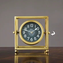 Пасторальные классические настольные золотые часы стильное металлическое украшение на стол для дома часы