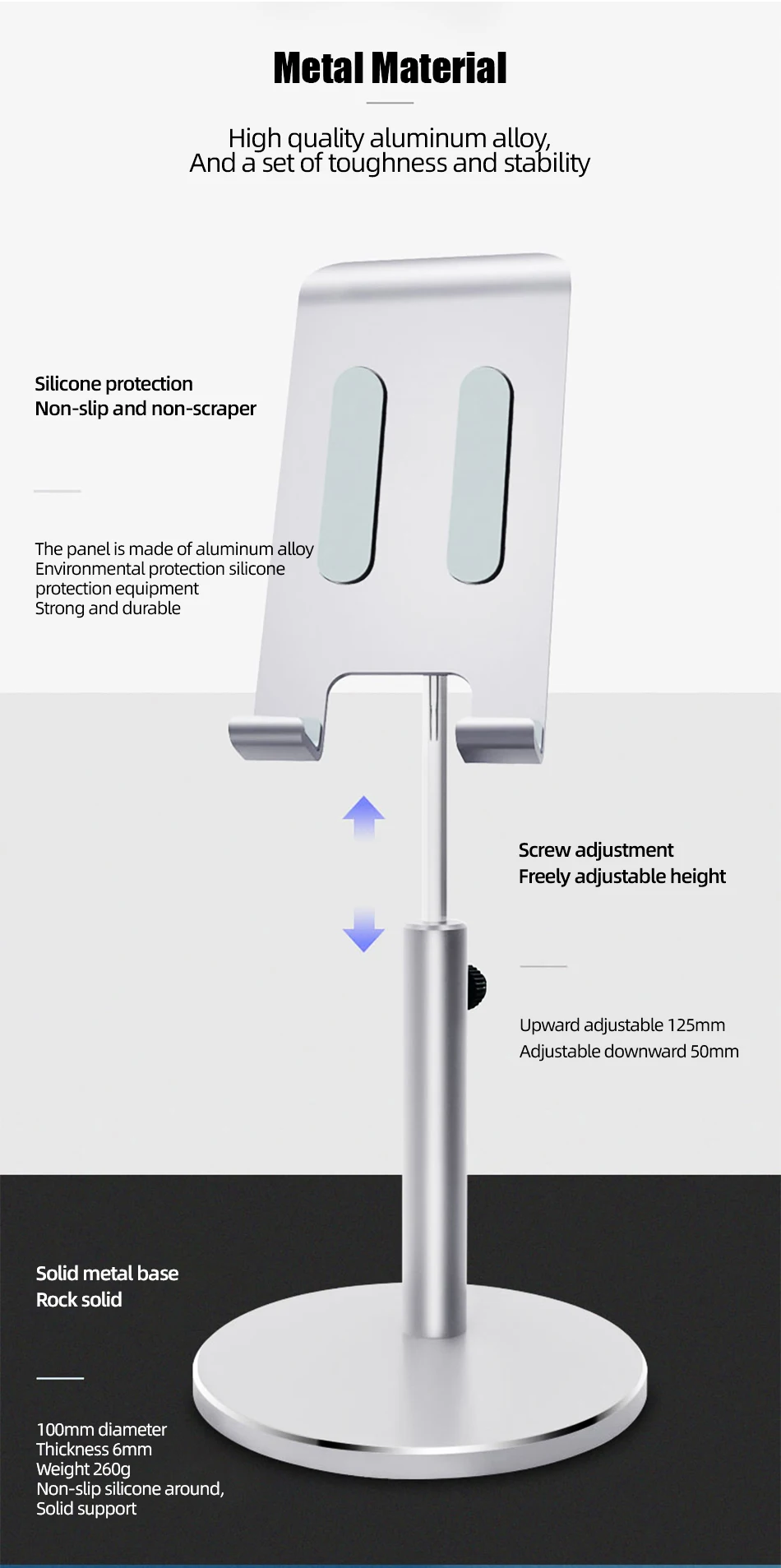 ihuigol Telescopic Phone Holder For Xiaomi mi 9 Huawei iPhone 11 8 7 iPad Universal Desktop 10.5 inches Phone Stand Lazy Bracket (3)