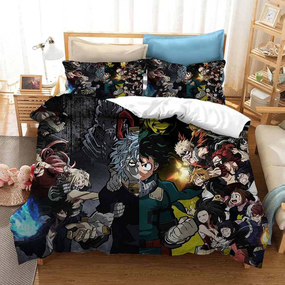 Japan Anime My Hero Academia 3D Printed Bedding Set Duvet Covers Pillowcases Comforter Bedding Set Bedclothes Bed Linen 02