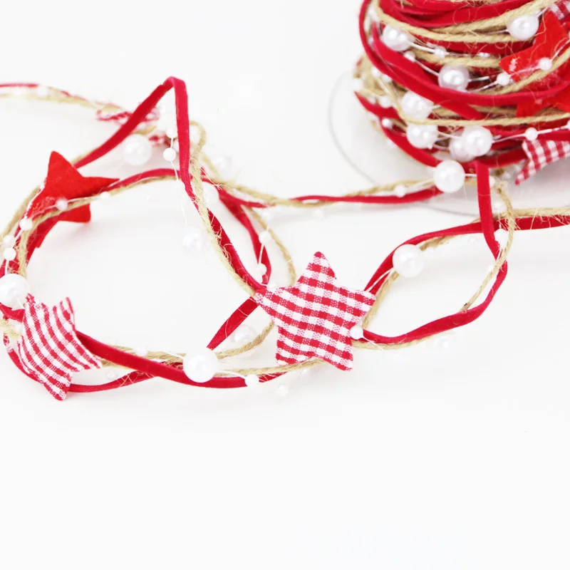 5M Christmas Tree DIY Decoration Chain Ribbon Happy New Year Supplies Merry Christmas Party Decor Gift