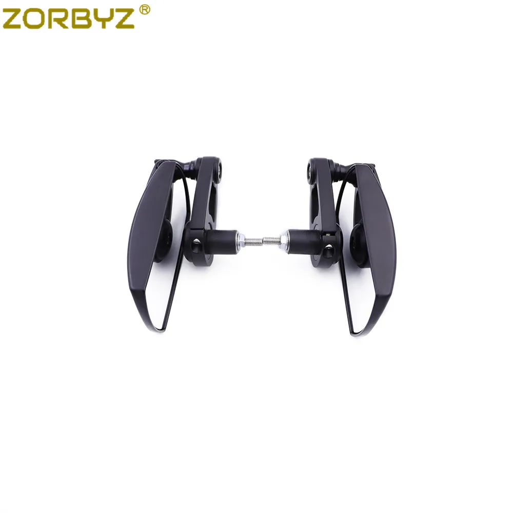 ZORBYZ 블랙 오토바이 7/8 22mm 조정 가능 360 회전 접이식 알루미늄 핸들 바 엔드 백미러 혼다 야마하 용, 혼다 야마하 사이드 미러