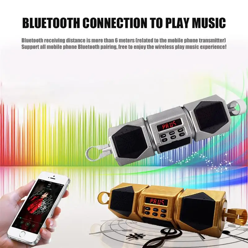 12 В мотоцикл MP3 музыкальный плеер FM радио Быстрый паринг Bluetooth стерео динамик с светодиодный дисплей Водонепроницаемый несколько режимов