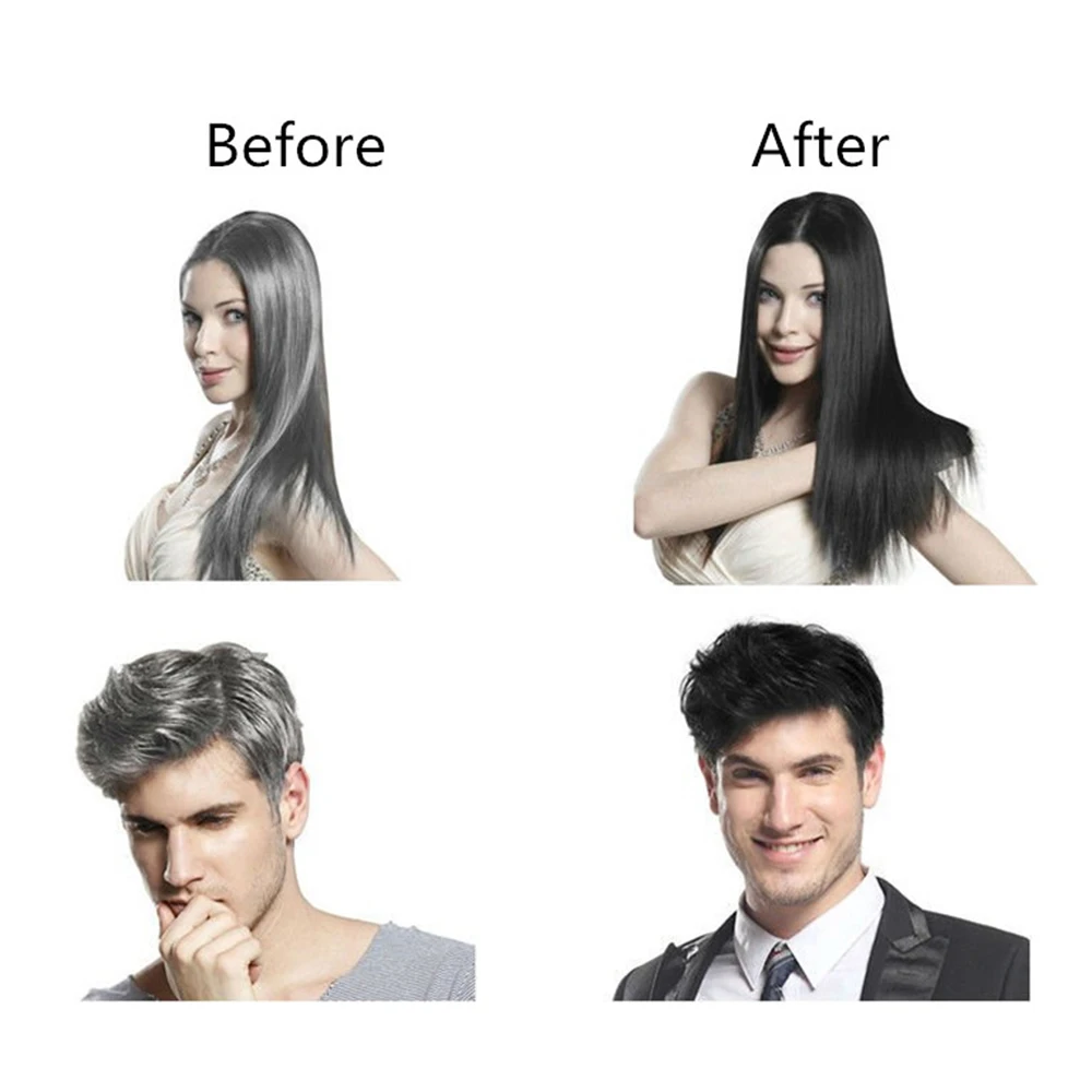 Hair Dye Shampoo 25ml 10Pcs Black Hair Shampoo Dye Hair Into Black Herb Natural Colorant Shampoo Treatment
