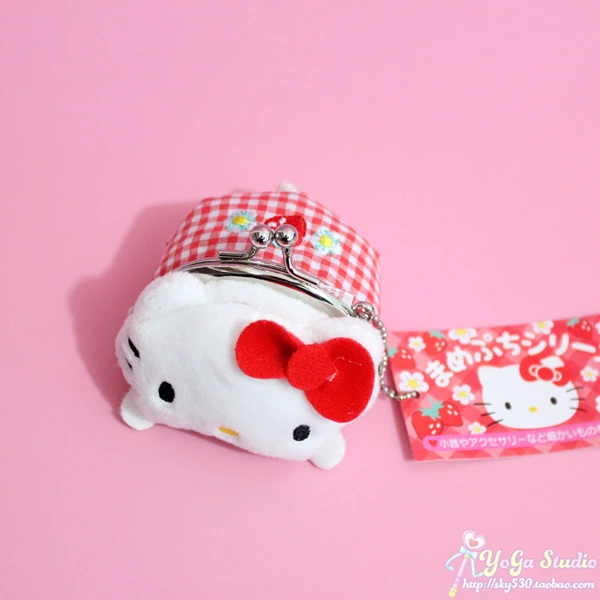 Бежевый Sanrio, Hello Kitty My Melody Cinnamoroll Марка pom-Pom Purin мультфильм плюшевые сумки для монет милый кошелек Kawaii ключ сумка для девочек Подарки - Цвет: Бежевый