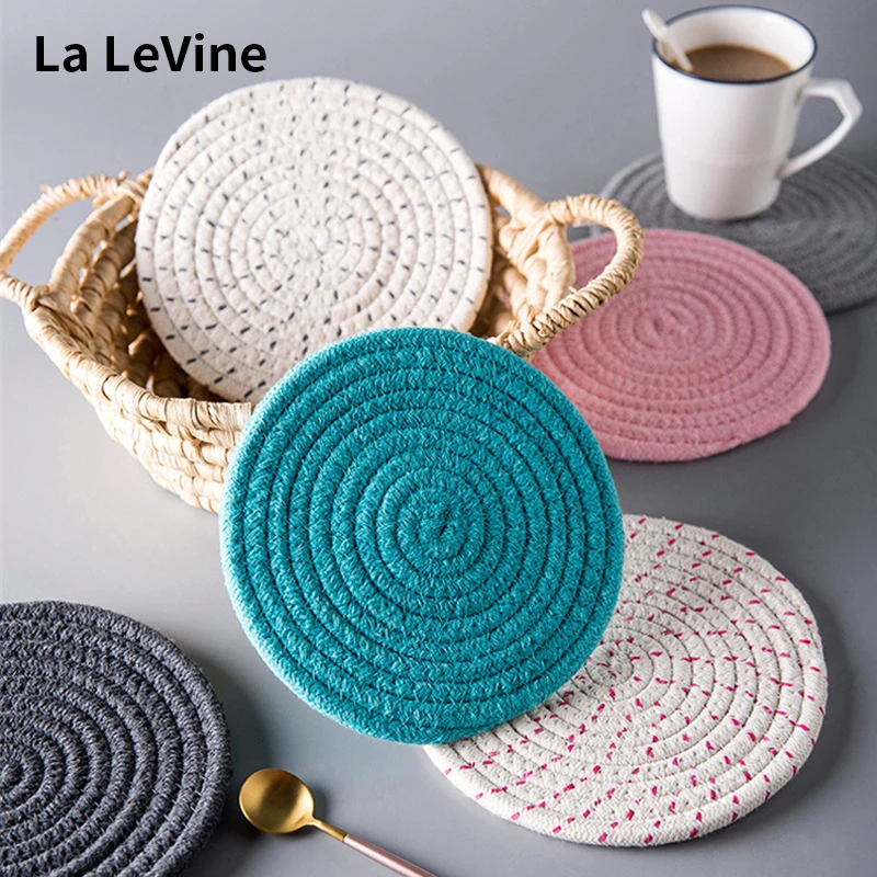 1PCS Placemat Cloth Western Food Mat Solid Color Small Fresh Round Heat Insulation Simple Table Coaster Bowl Brand New | Дом и сад