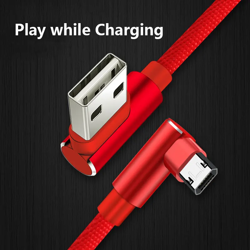 0,25 м/1 м/2 м Micro USB L 90 градусов 2.4A Быстрая зарядка USB зарядный кабель для samsung S7/sony/Xiaomi/huawei/LG microusb нейлоновый кабель