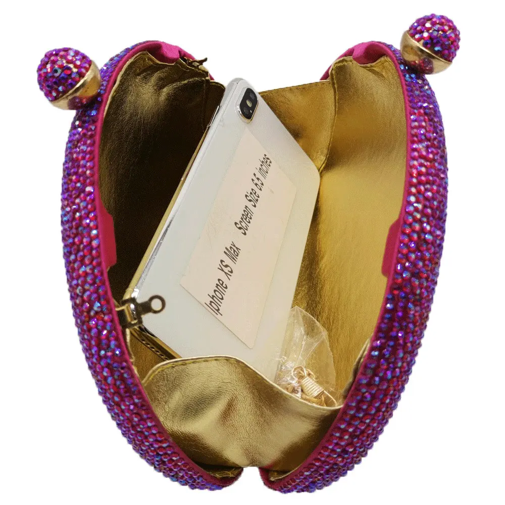 Boutique De FGG элегантные фиолетовые женские вечерние сумочки-клатчи со стразами, свадебные сумочки для невесты, вечерняя сумочка со стразами
