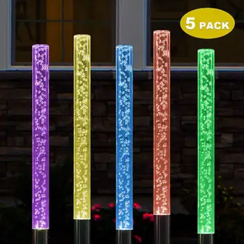 

5 in 1 Acrylic LED Solar Lamp Crystal Stick Light Colorful Light Home Lawn Garden Decoration
