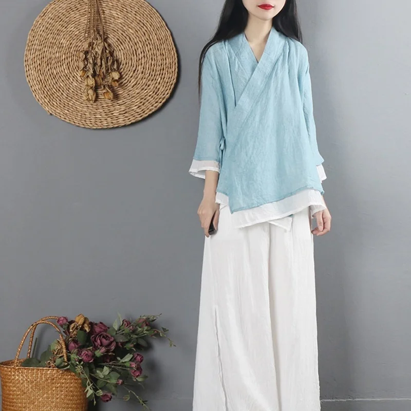 Традиционная китайская блузка рубашка Шанхай одежда Tang с длинным рукавом Cheongsam Топ Hanfu восточные Женские китайские Топы TA1807
