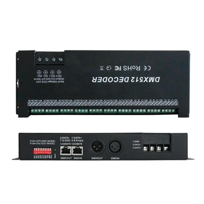 

30 Channel RGB dmx512 decoder led strip dmx controller 60A dmx dimmer PWM driver Input DC12-24V 30CH dmx decoder light control