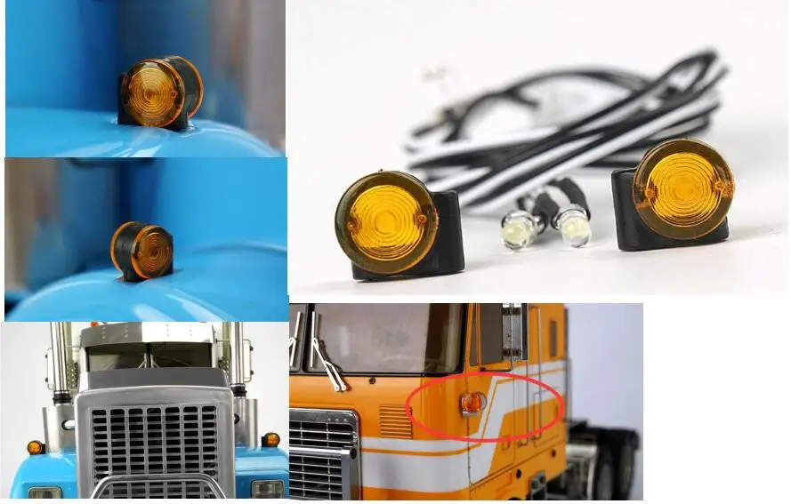 Светодиодные фонари декоративные для 1/14 RC Tamiya R620 R470 R730 MAN TGX BENZ 1851 3363 VOLVO Hino 700 V8 тягач 6x4 грузовик - Цвет: s1258 10.5x12.1mm