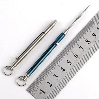 

Titanium Alloy Push-pull Spring Design Toothpick Holder Portable Multi-function Fruit Fork