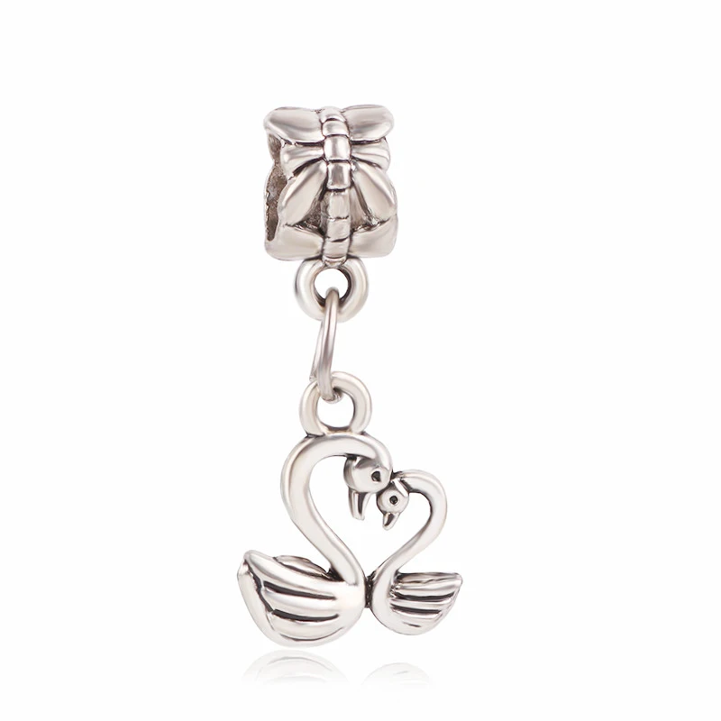 New European Crown Pendant With Blue Crystal Silver Alloy Beads Charms Fit Pandora Bracelets& Bangles Necklace DIY Jewelry - Цвет: B-187