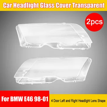 For BMW E46 1998-2001 Car Headlight Glass Cover Transparent Left Right Headlight Lens Shape Lampshade Cover Headlight Shell