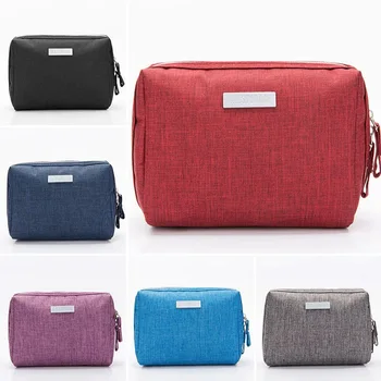 

1 PC Makeup Bag Waterproof Zipper Terylene Cosmetic Storage Case Women Washing Portable Holder Clutch Travel Make Up Bag New