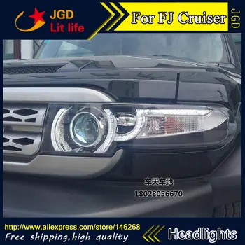 

Free shipping ! Car styling LED HID Rio LED headlights Head Lamp case for Toyota FJ Cruiser 2008-2014 Bi-Xenon Lens low beam