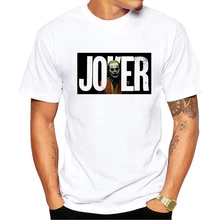 Джокер футболка белая модная мужская футболка Летняя Повседневная Harajuku Красивые футболки Joaquin Феникс джокер футболка по мотивам фильма Топ