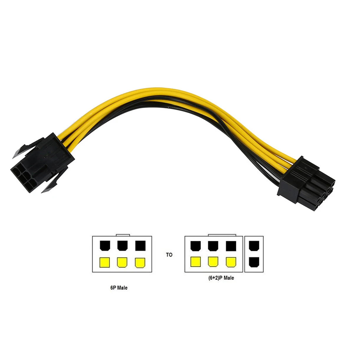 CY кабель CY 10 см 6Pin до 8 Pin EPS 12V ATX материнская плата блок питания адаптер конвертер кабель