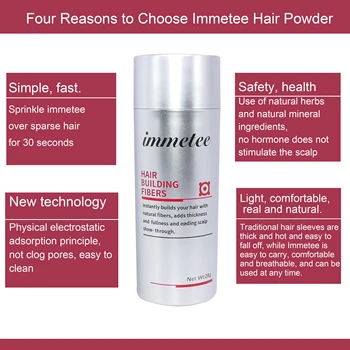 

IMMETEE Hair Building Fibers Best Salon Barber Instant Hair Styling Powder Thickening Keratin Hair Fibre Concealer 28g