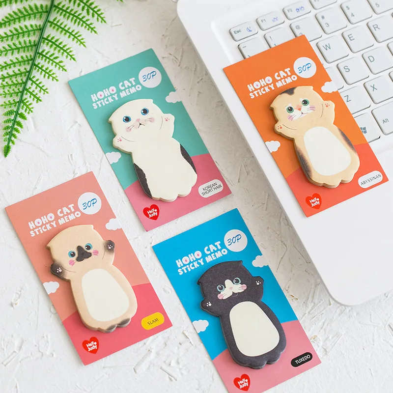 Lot Kawaii Baby Cat Memo Pads Set Creative Sticky Notes Stickers Pads For Kids School Office Supplies Stationery