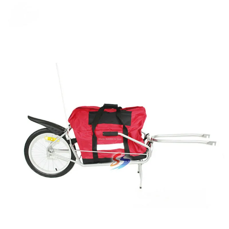 Single Wheel Bicycle Trailer With Bag, Can Load 66lb, Bike Luggage