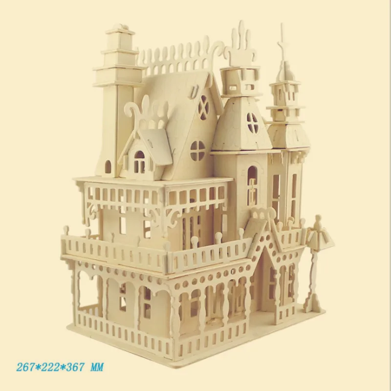 Мечта вилла деревянная 3D модель моделирования здания Деревянный DIY Домик для взрослых детская игрушка пазл, пазл