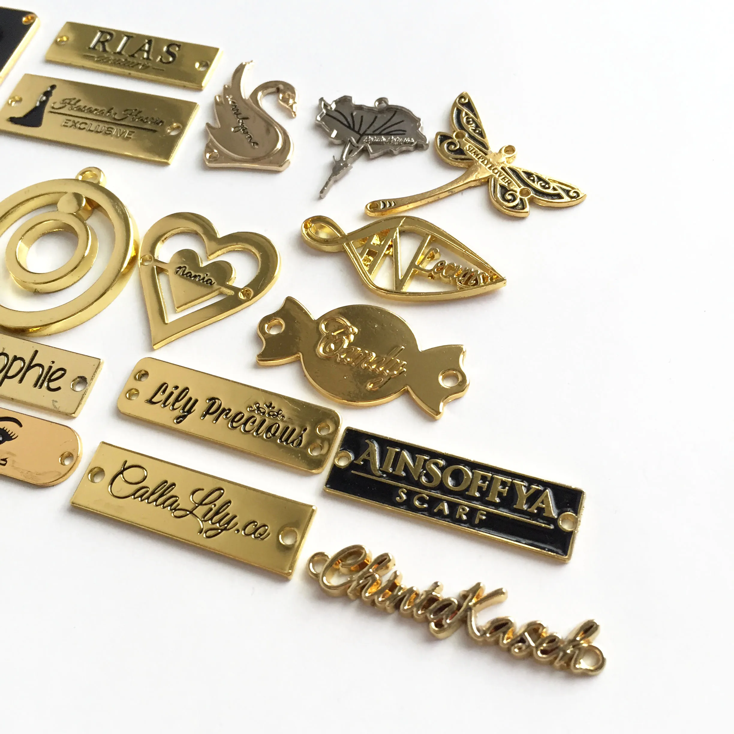 Custom Metal labels & tags for clothing line