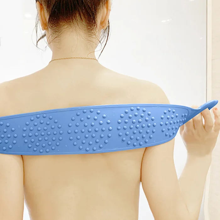 European Hot Body Wash Silicone Body Scrubber Belt Double Side Shower Exfoliating Belt Removes Bath Towel