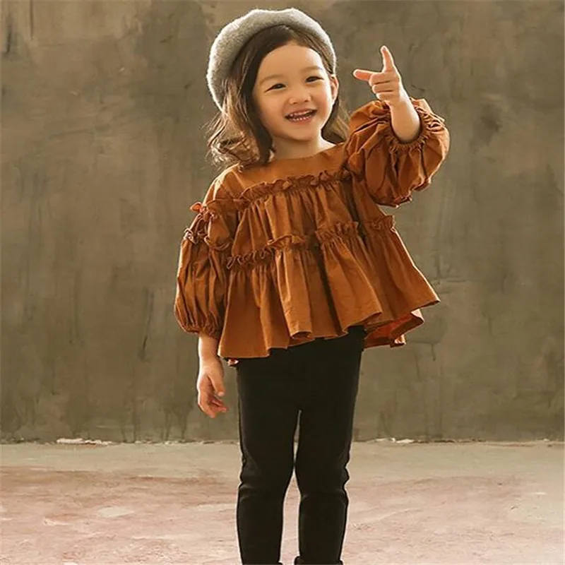  pudcoco Kids Baby Girl Clothes Set Girls Pleated Blouse+Black Legging Pants Outfits Clothing sets 1