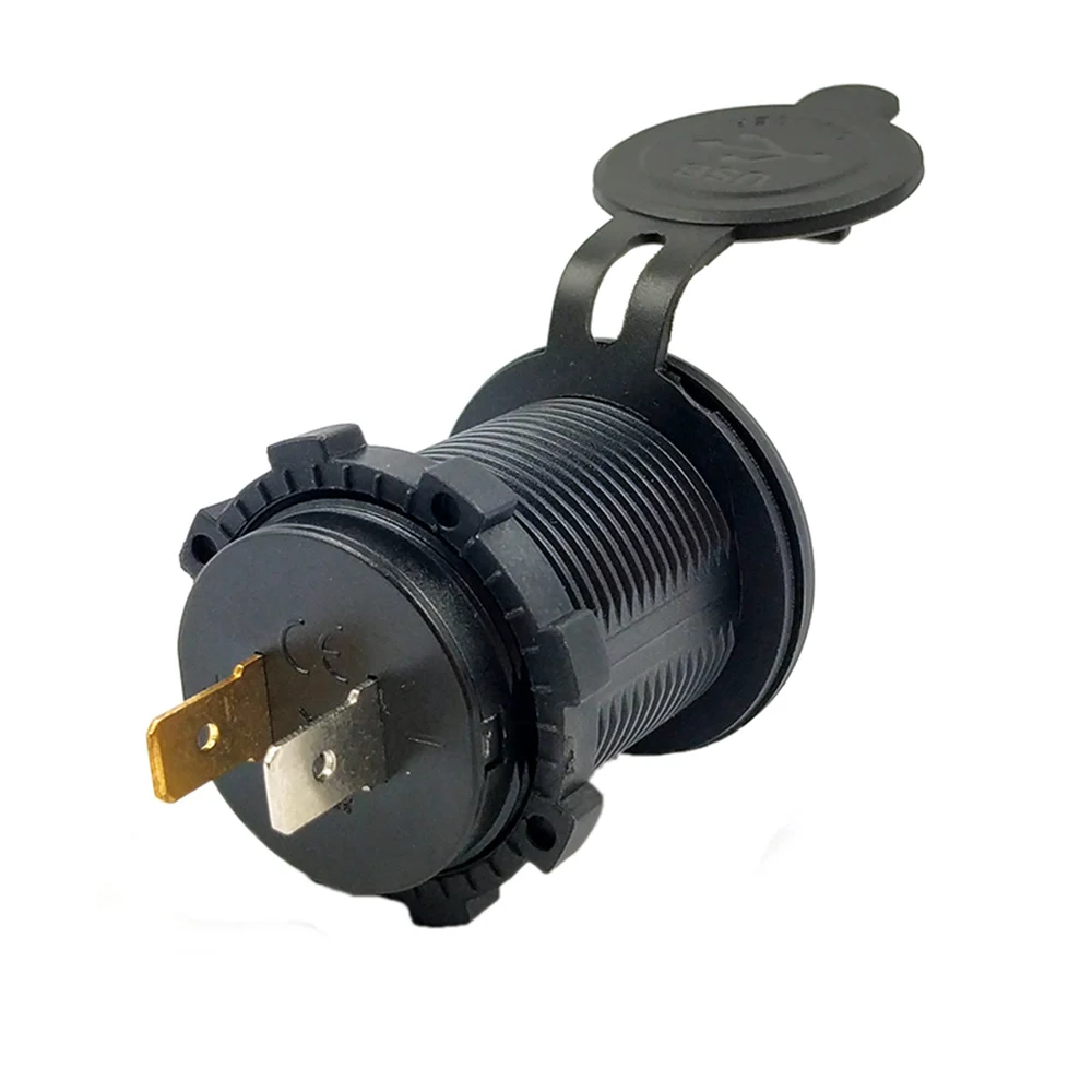 Мотоцикл гнездо адаптера питания 12 V-24 V 2 Порты и разъёмы зарядных порта USB для автомобиля Зарядное устройство 5V 2.1A Выход с светодиодный вольтметр для мобильного телефона