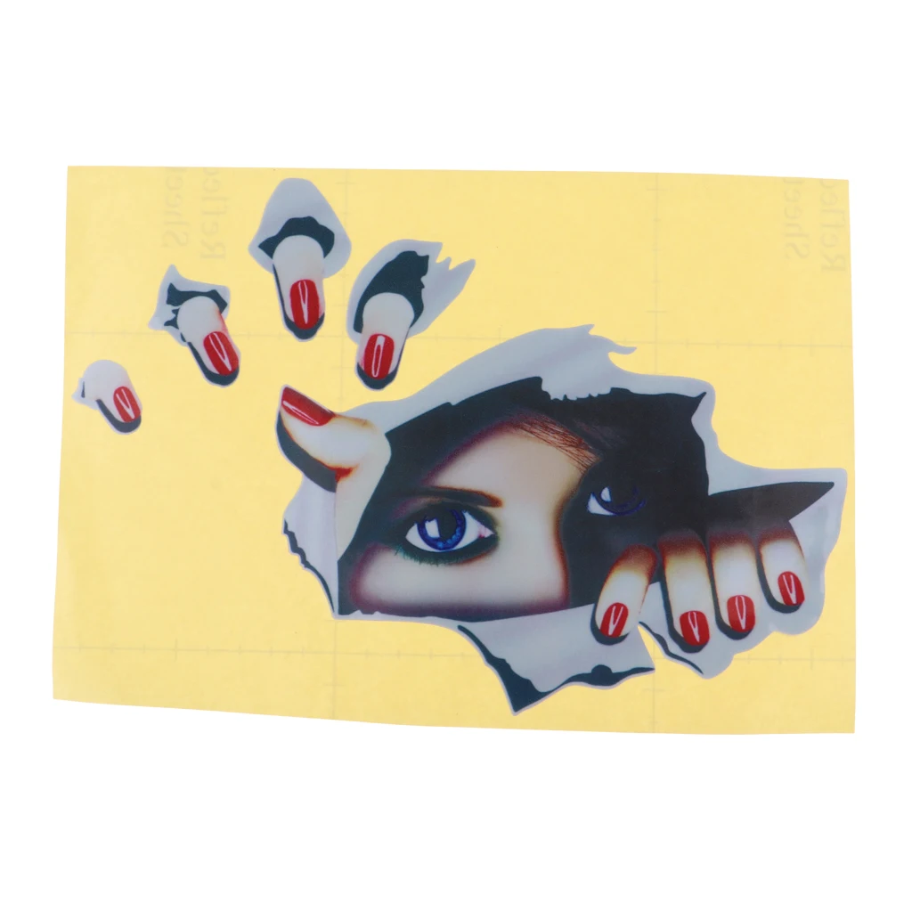 Perfeclan Waterproof Car Boat Decals Peeking Girl Diving Fins Stickers Decor