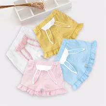 Г. Летние хлопковые шорты для маленьких девочек милые детские шаровары с ушками, Короткие трусы подгузники, дышащие детские шорты ярких цветов