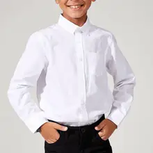 DeFacto/Модная рубашка с длинными рукавами и отворотами для мальчиков строгие однотонные рубашки высокого качества для мальчиков комфортные топы для детей, Новинка осени-K9448A619AU