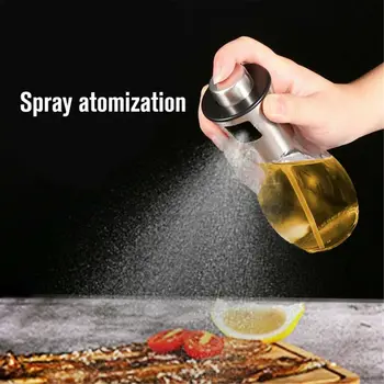 

200ML Oil Bottle Sprayer Dispenser Kitchen Goods Stainless Fuel Injection Bottles Air pressure type Olive Oil Spray Pot 2020 New