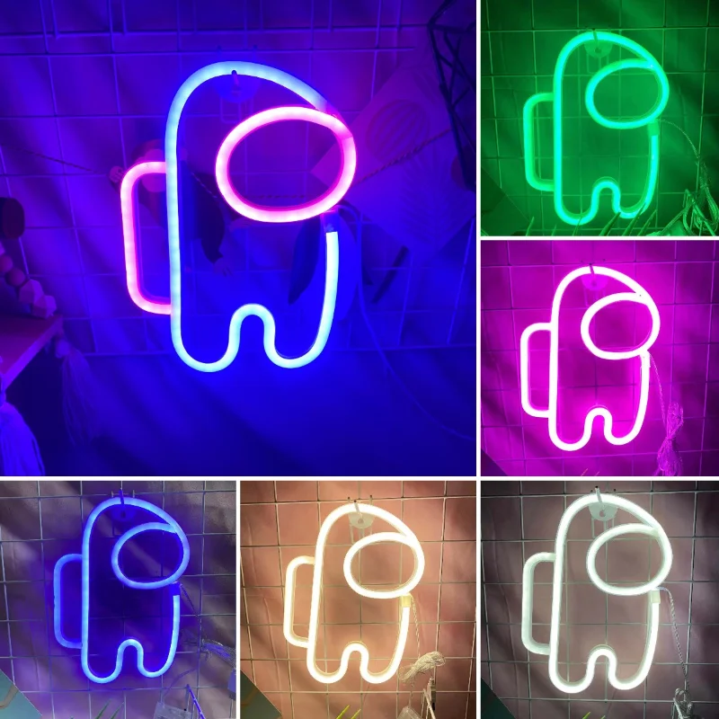 LED Neon Lamp Sign Astronaut Game Wall Lights Night Light for Room Christmas Gift Holiady Party Decor | Освещение