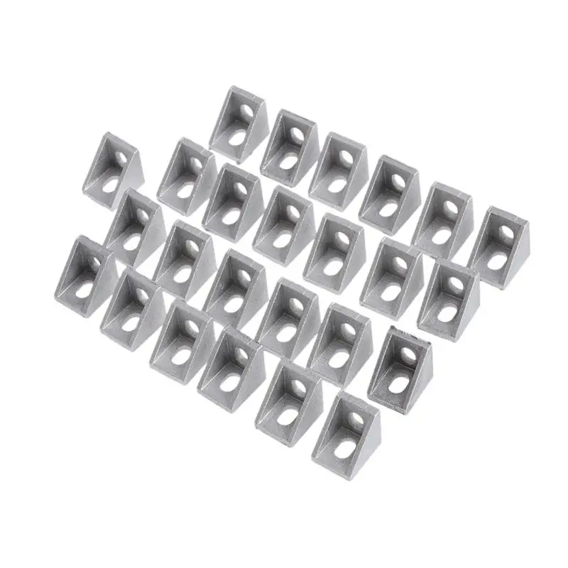 50pcs 2020 Aluminum 50 шт. алюминиевый сплав угловой кронштейн шарнир Угол L кронштейн крепеж для Т-образного алюминиевого профиля - Цвет: 50pcs 2020 Aluminum