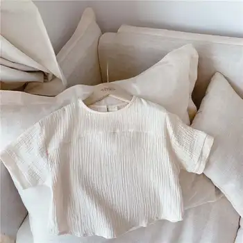 

Children's clothing 2020 summer new products girls Korean version of the summer double-layer yarn sleeve shirt