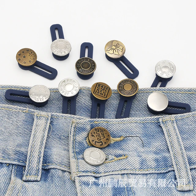 1/5pcs Metal Button Extender for Pants Jeans Free Sewing Adjustable  Retractable Waist Extenders Button Waistband Expander - AliExpress