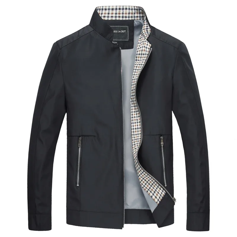 

New Spring Autumn Men's Jackets Casual Coats Solid Color Mens Brand Clothing Stand Collar Male Bomber Jackets