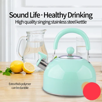 

2.5L Stainless Steel Sounding Kettle Semi-Spherical Induction Cooker Gas Stove With Stainless Steel Flat Bottom Whistle Kettle