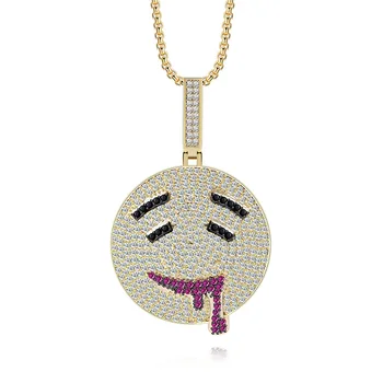 

trend Hip hop accessories Zircon crystal Pendant street Creative lovely Smiley necklace men women fashion personality jewelry