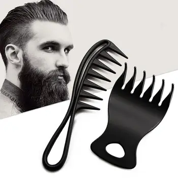 

1Pcs Handle Grip Large Tooth Detangling Curly Hair Comb Back Head Styling Beard Oil Comb Men Hairdressing Wide Teeth Comb