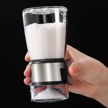

Salt Sugar Bottle Mill Spice Pepper Shaker Kitchen Cooking Gadgets New Arrival Push Type Salt Dispenser Glass Sealed Bottles 5g