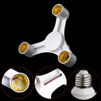 

E27 3 in 1 LED Base Holder Socket Light Lamp Bulb Converter Splitter Adapter